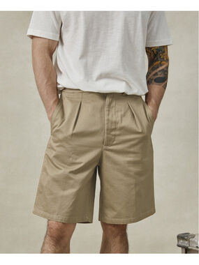 Men's French Army M-1952 Twill Chino Cotton Shorts Khaki 30 Reproduction